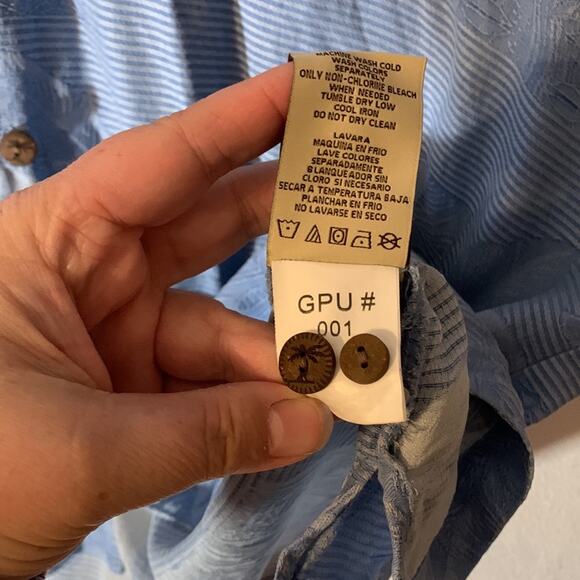 Jamaica Jaxx mens XL blue silk hawaiian tropical button down shirt vaca bahama - Picture 9 of 11